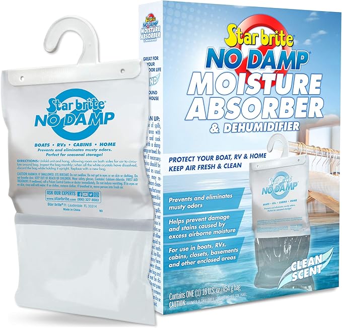No Damp Moisture Absorber & Dehumidifier Hanging Bag - Simple, Portable, Humidity Control for Boats, RVs, product image