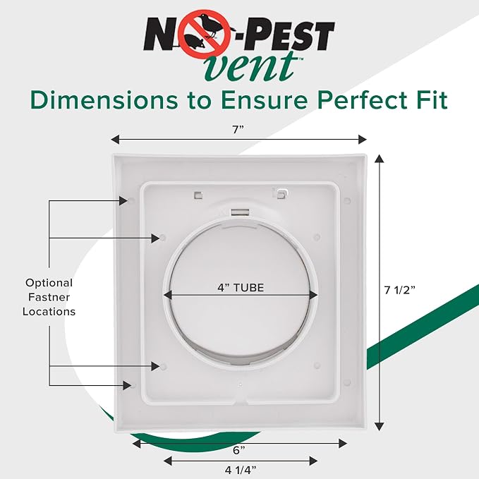 Exclusive Dual Door Dryer Vent Cover Outdoor 4 inch or Bathroom fan, Made in USA w Highest UV Resistant Plastic