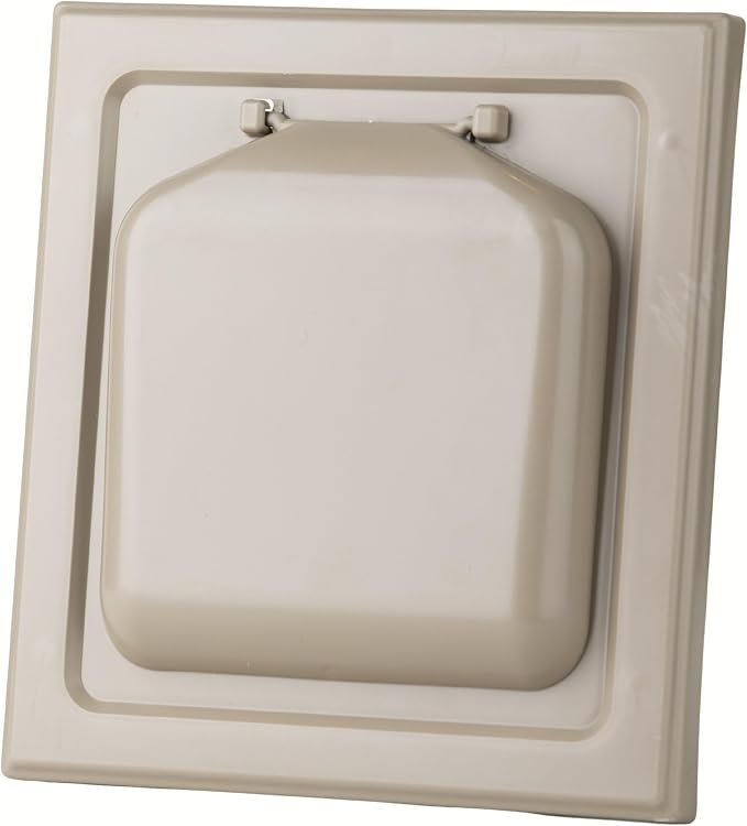 Exclusive Dual Door Dryer Vent Cover Outdoor 4 inch with Collar, Made in USA w Highest UV Resistant Plastic in
