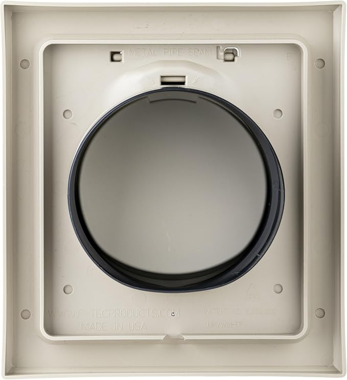 Exclusive Dual Door Dryer Vent Cover Outdoor 4 inch with Collar, Made in USA w Highest UV Resistant Plastic in