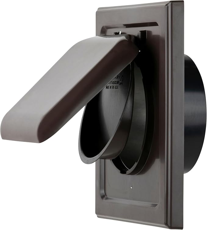 NO-PEST VENT, Exclusive Dual Door Dryer Vent Cover Outdoor 4 inch with Collar, Made in USA w Highest UV
