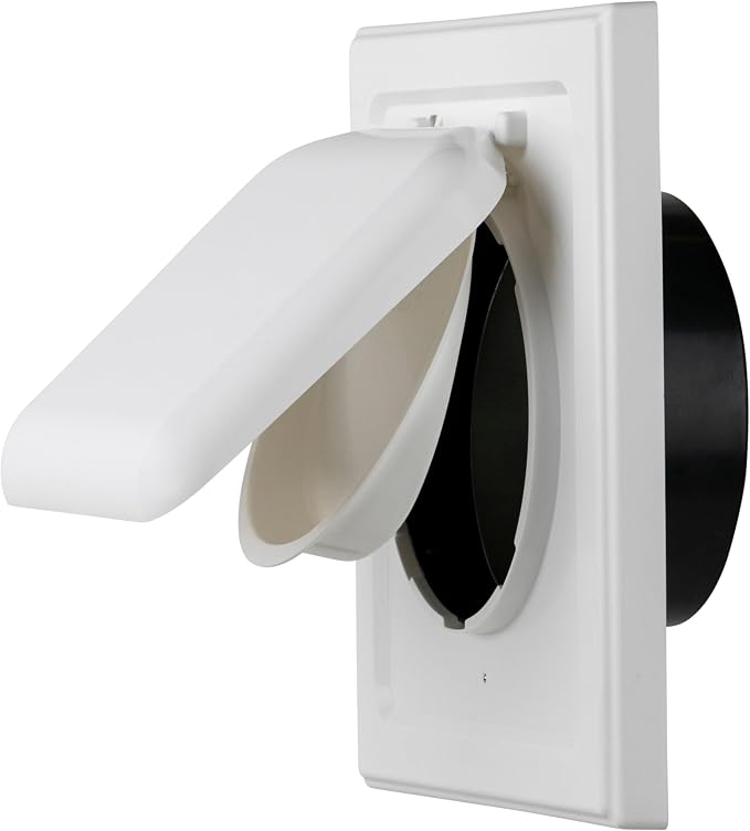 NO-PEST VENT, Exclusive Dual Door Dryer Vent Cover Outdoor 4 inch with Collar, Made in USA w Highest UV