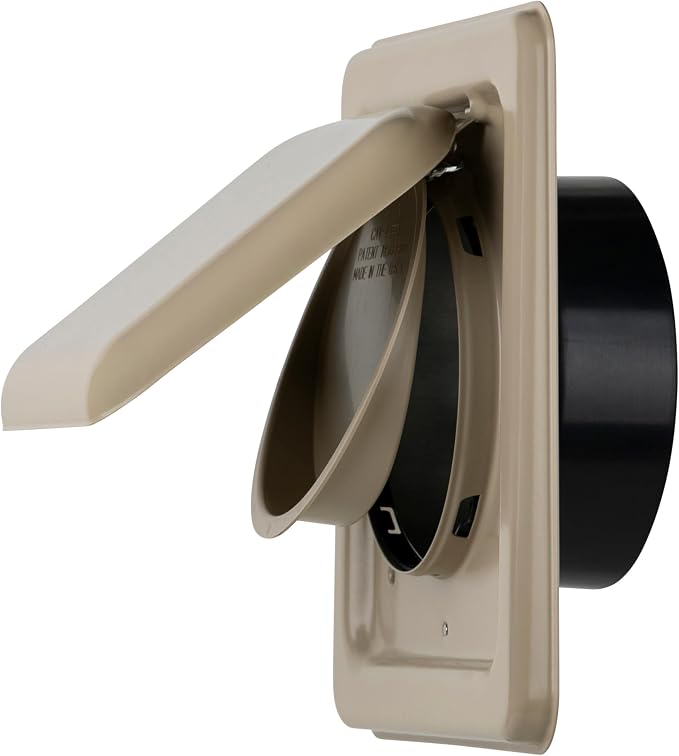 NO-PEST VENT MetalGuard, Dual Door Dryer Vent Cover Outdoor 4 Inch, Powder-Coated Heavy Duty Steel, Pest Proof