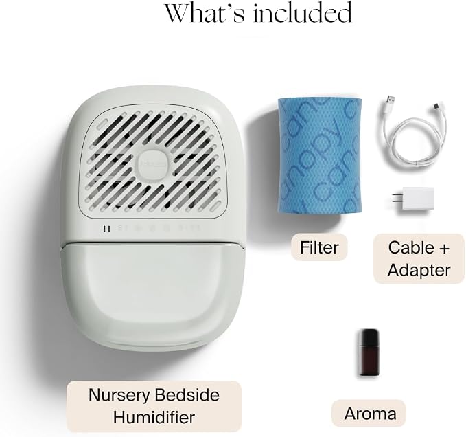Nursery Humidifier 2.0, White, 36 HR Run Time, 2.5L Capacity Tank - Sleep Lights, White Noise, Clean Aroma Diffusion