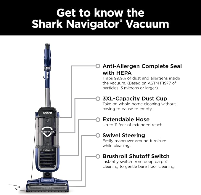 NV151 Navigator Swivel Pro Complete Upright Vacuum with HEPA Filtration, Swivel Steering, Pet Power Brush, Crevice Tool &