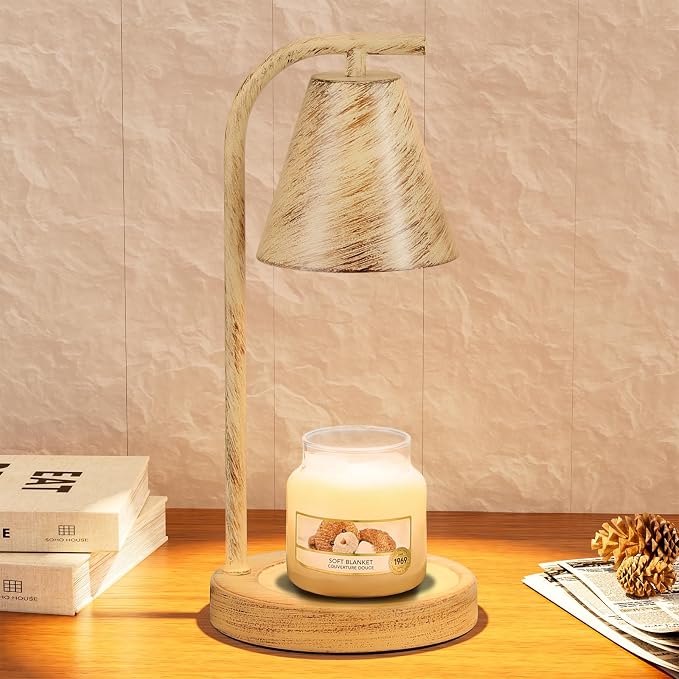 Oak Candle Warmer Lamp with Timer and Dimmer Farmhouse Electric Candle Lamps Warmer for Jar Candles Housewarming Gifts New