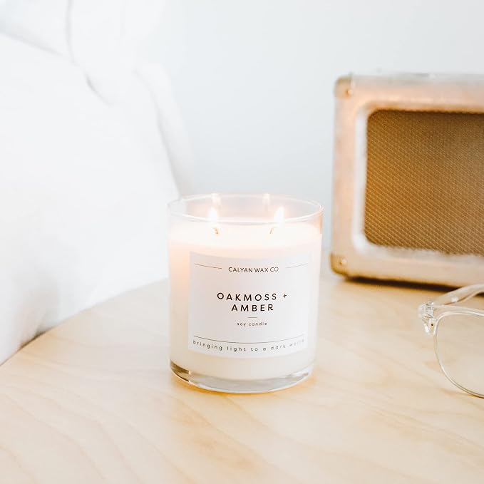. Oakmoss & Amber 2 Wick Scented Candle - 37 Hour Burn - Luxury made from natural materials Soy Wax Candles, alternate