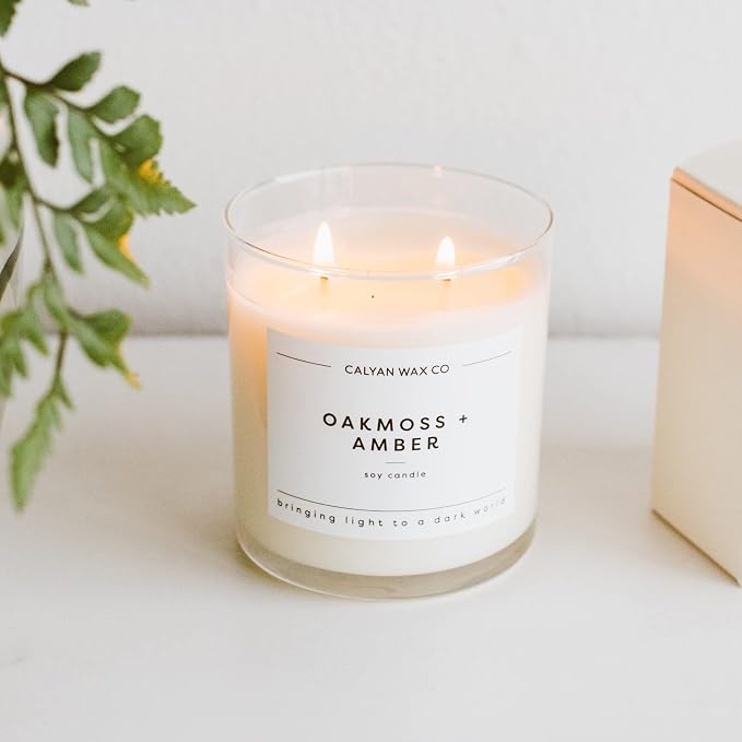 . Oakmoss & Amber 2 Wick Scented Candle - 37 Hour Burn - Luxury made from natural materials Soy Wax Candles, alternate
