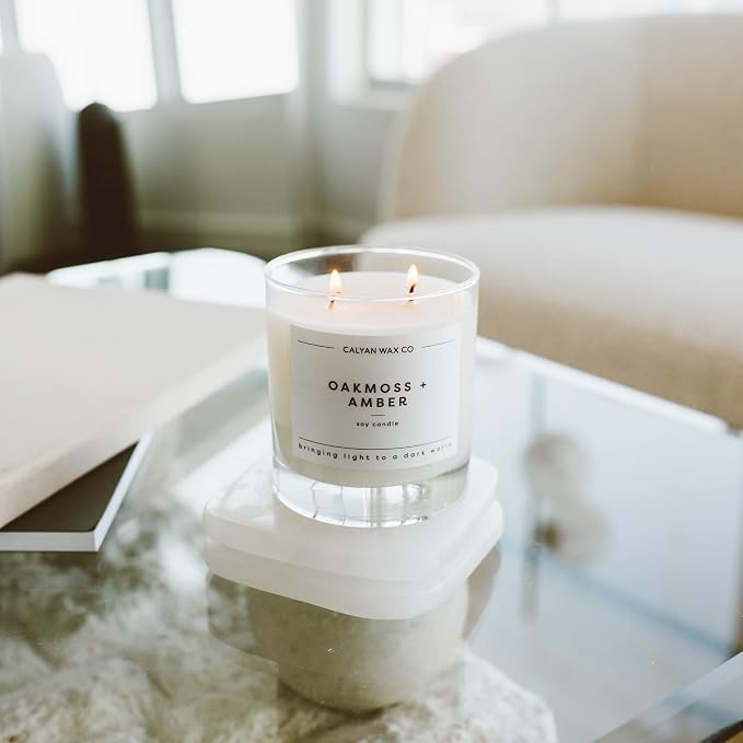 . Oakmoss & Amber 2 Wick Scented Candle - 37 Hour Burn - Luxury made from natural materials Soy Wax Candles, alternate