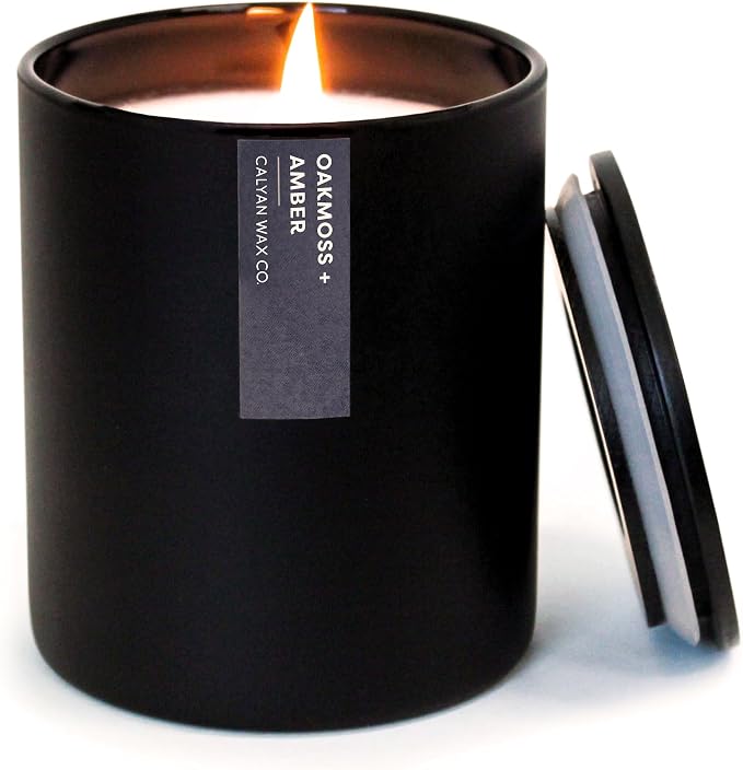 . Oakmoss & Amber Scented Candle - 75 Hour Burn - Luxury made from natural materials Soy Wax Candles, product image