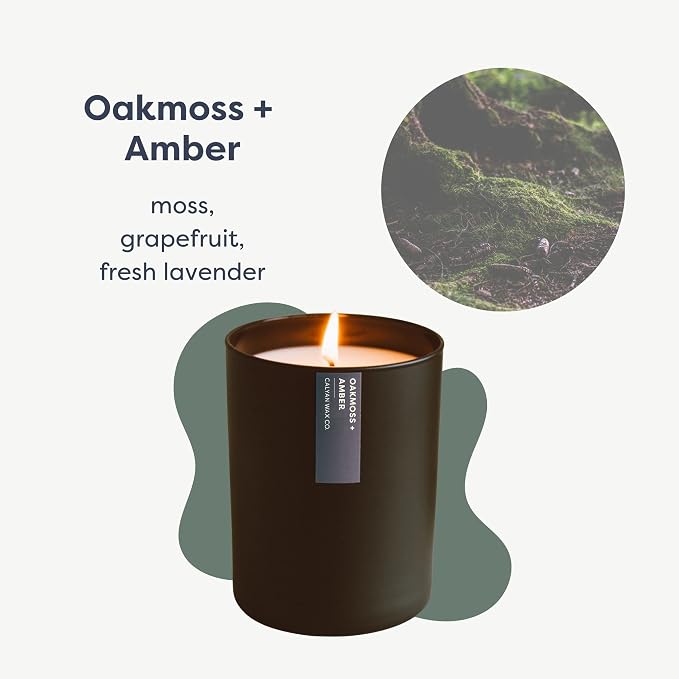 . Oakmoss & Amber Scented Candle - 75 Hour Burn - Luxury made from natural materials Soy Wax Candles, alternate product view