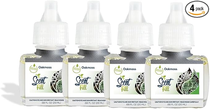 Oakmoss Plug in Air Freshener, 4 Scented Oil Refills, product image