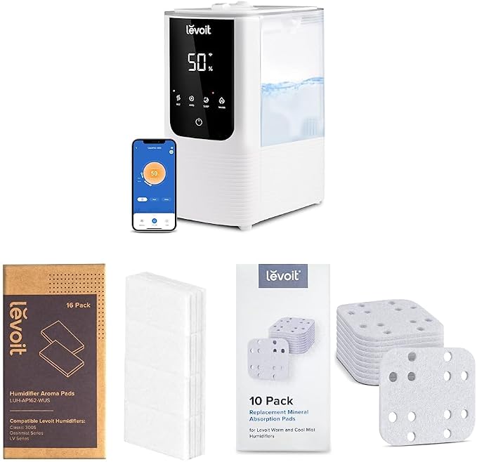 OasisMist Smart Cool and Warm Mist Humidifiers & Aroma Pads 16 Pack, Humidifier Replacement Filters & Humidifier Replacement