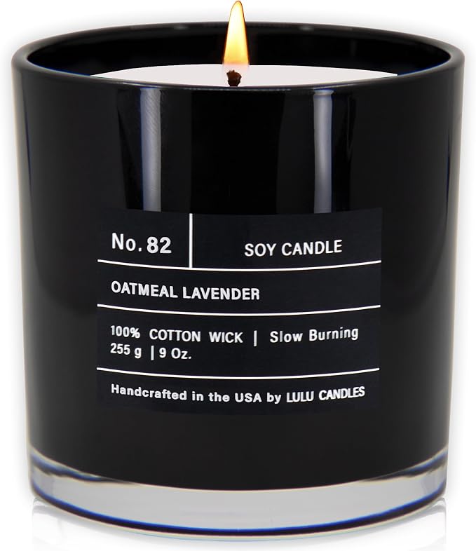 | Oatmeal Lavender | Luxury Scented Soy Jar Candle | Hand Poured in The USA | Highly Scented & Long Lasting (9, product image