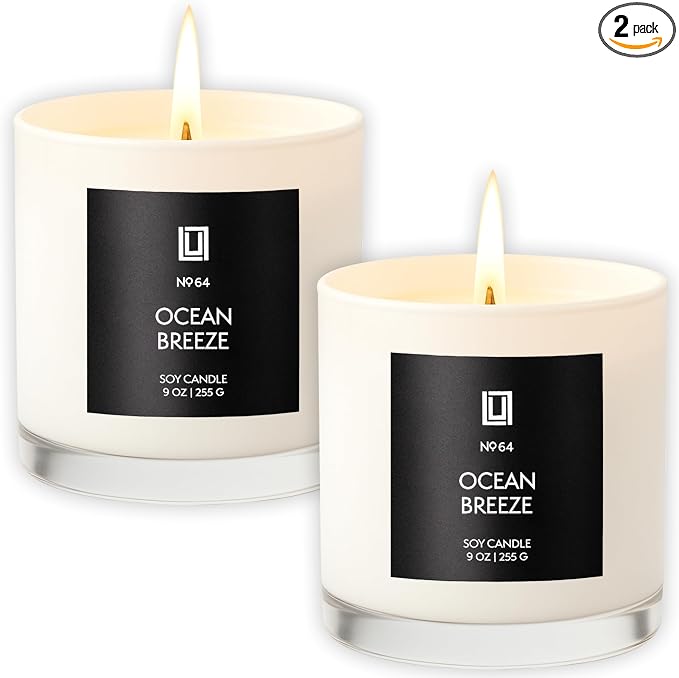 | Ocean Breeze | Luxury Scented Soy Jar Candle | Hand Poured in The USA | Highly Scented & Long Lasting (9 Oz., product image