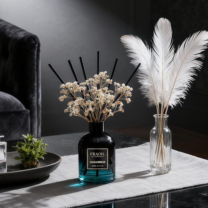Ocean Breeze Reed Diffuser, Reed Diffuser Set 6.7 fl oz (200 ml) with 6 Reed Sticks, alternate product view 4