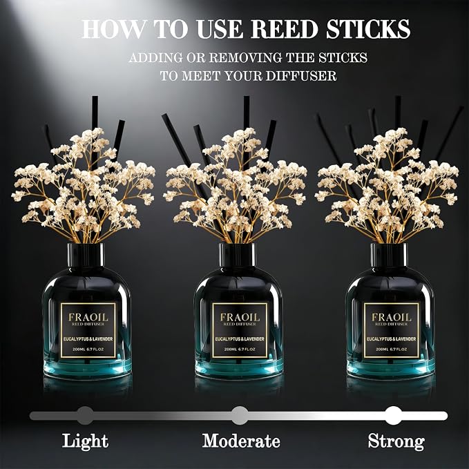 Ocean Breeze Reed Diffuser, Reed Diffuser Set 6.7 fl oz (200 ml) with 6 Reed Sticks, alternate product view 7