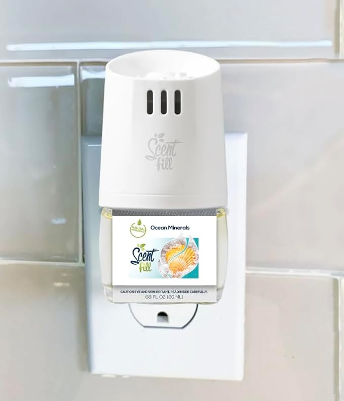 Ocean Minerals Plug in Air Freshener, Scented Oil Refills, 4 Plug In Refills - Air Fresheners for Home, Bathroom, Kitchen