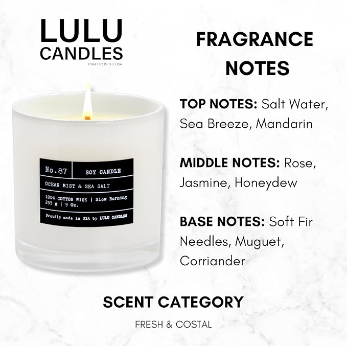 | Ocean Mist & Sea Salt | Luxury Scented Soy Jar Candle | Hand Poured in The USA | Highly Scented & Long, alternate product