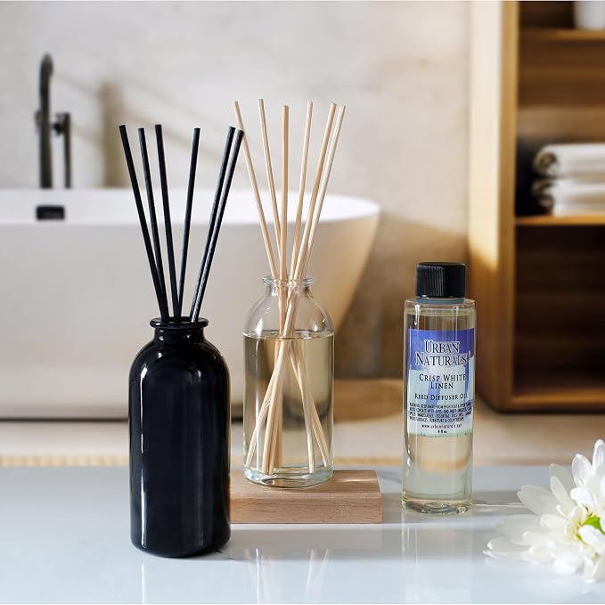 Ocean Mist & Sea Salt Reed Diffuser Set | Made with Essential Oils & Real Botanicals | Decorative Air Freshener for Large