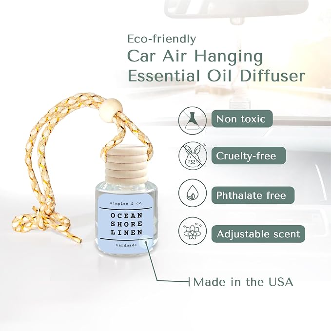 Ocean Shore Linen, Car Air Hanging Essential Oil, Car Air Freshener Diffuser, Long Lasting Essential Oils, alternate product