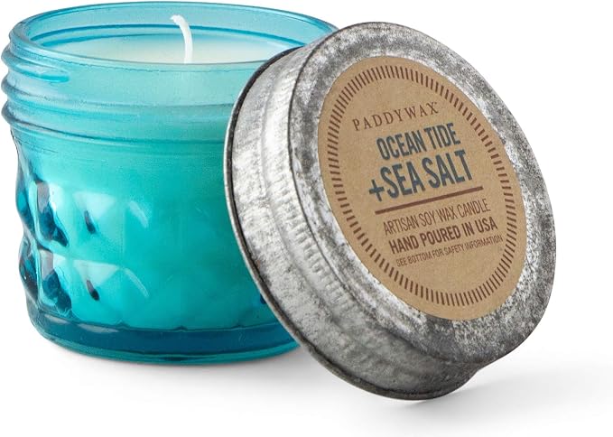Ocean Tide and Sea Salt Soy Wax Scented Candle in Decorative Jar 3 oz, product image