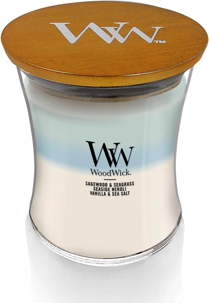 Oceanic Trilogy Gifts for Women and Men, 9.7 oz Medium Hourglass Trilogy Candle with Crackling Wick, alternate product view 2