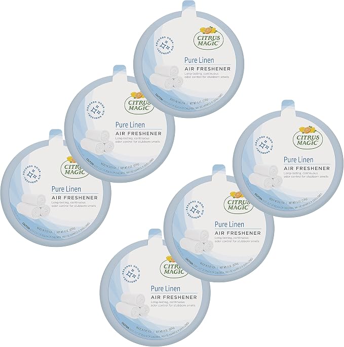 Odor Absorbing Solid Air Freshener, Pure Linen, 8-Ounce, Pack of 6 in Pure Linen.