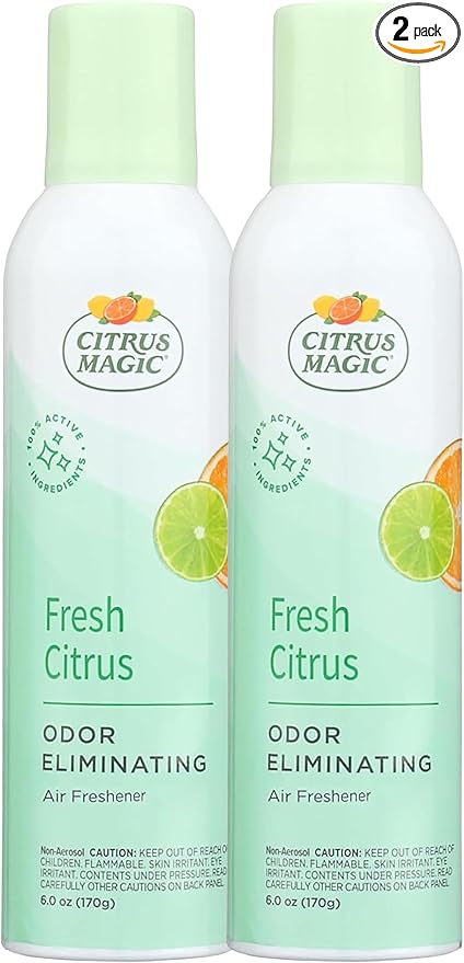 Odor Eliminating Air Freshener Spray, Fresh Citrus, 6-Ounce, Pack of 2 in Fresh Citrus.