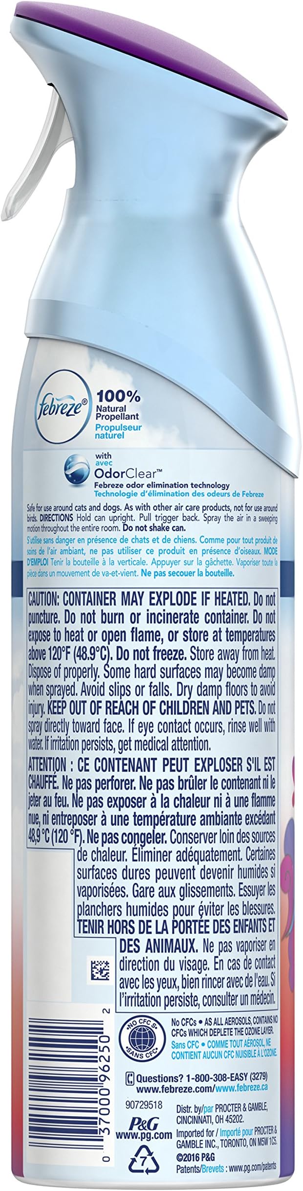 Odor-Fighting Air Freshener with Gain Moonlight Breeze Scent, 8.8 fl oz 10.2 inches Blue, alternate product view 2