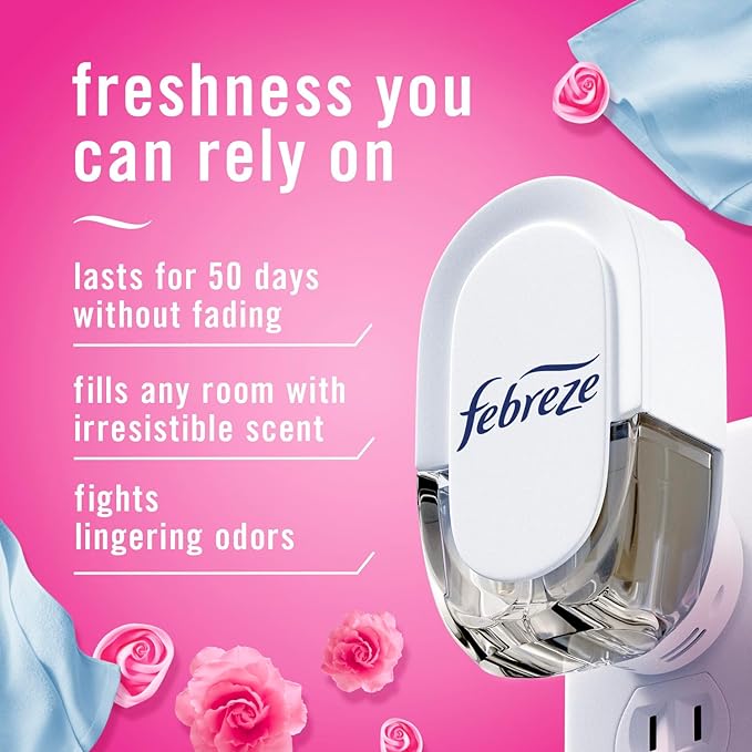 Odor-Fighting Fade Defy PLUG Air Freshener,Downy April Fresh, Mediterranean Lavender,.87 fl. oz. Oil Refills, 4 Refills (2 of