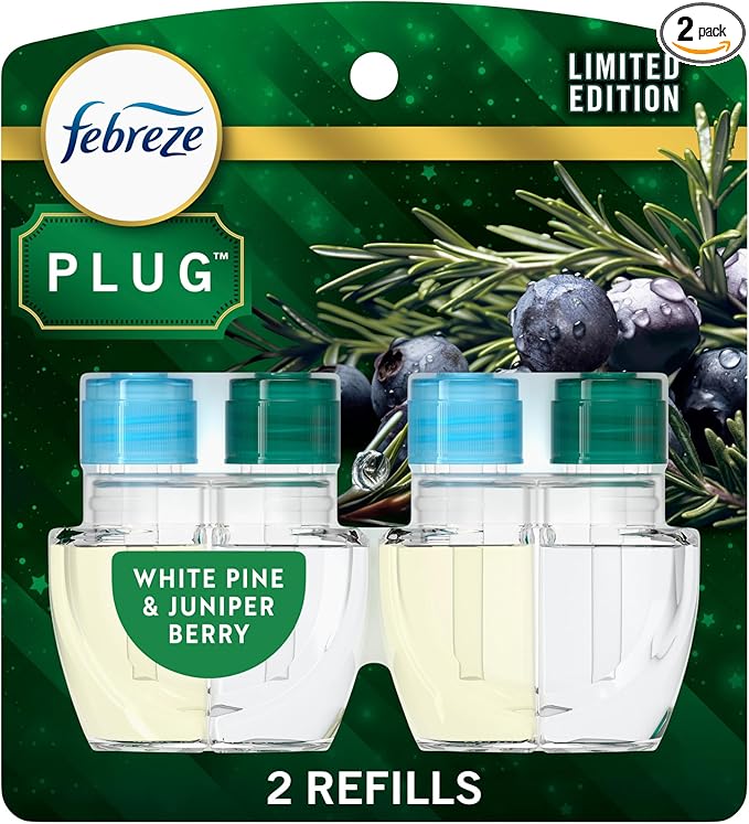 Odor-Fighting Fade Defy PLUG Air Freshener White Pine & Juniper Berry, 0.87oz Oil Refill, 2 Count 2 Count 0.87oz White
