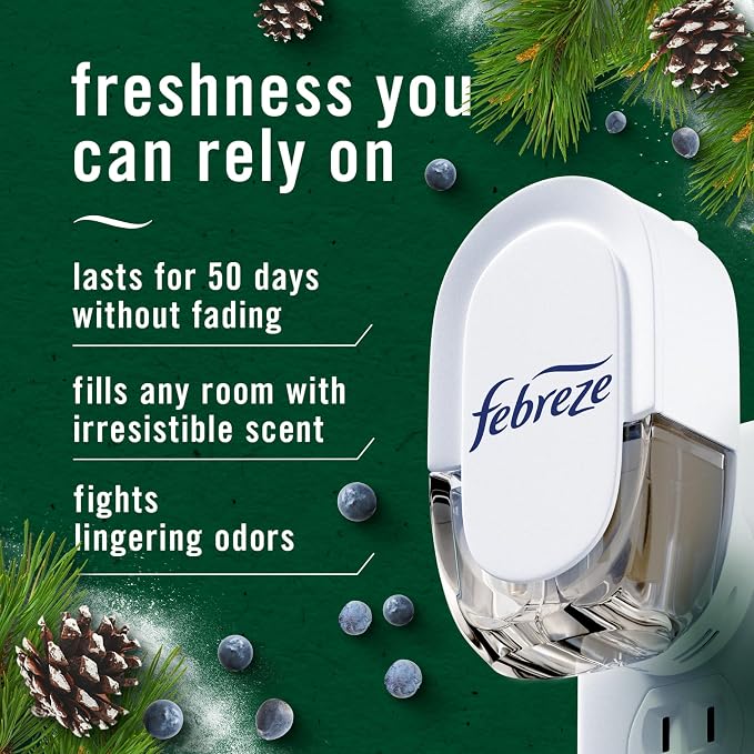 Odor-Fighting Fade Defy PLUG Air Freshener White Pine & Juniper Berry, 0.87oz Oil Refill, 2 Count 2 Count 0.87oz White