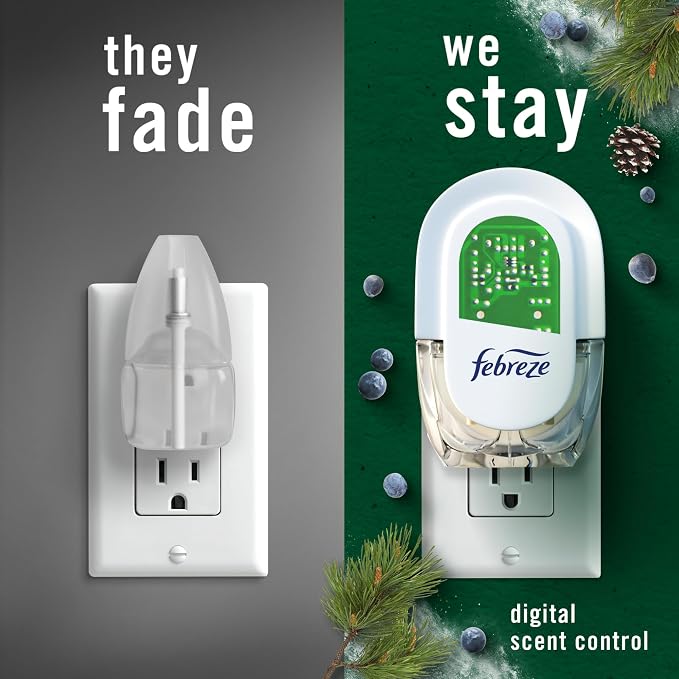 Odor-Fighting Fade Defy PLUG Air Freshener White Pine & Juniper Berry, 0.87oz Oil Refill, 2 Count 2 Count 0.87oz White