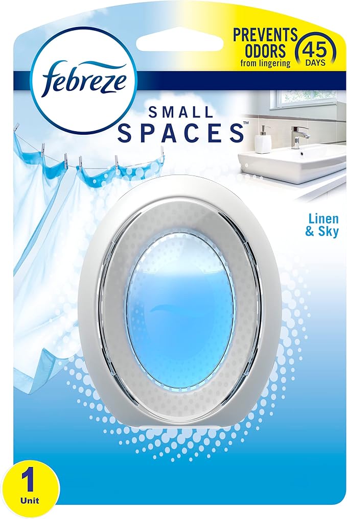Odor-Fighting SMALL SPACES Air Freshener, Linen & Sky, 1 count 1 count 6.45 inches Blue, product image