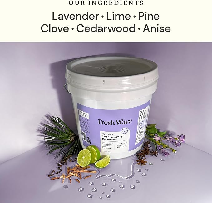 Odor Removing Gel Bucket, 15.5 lb. (248 oz.) | Lavender Scent Refill | Odor Absorbers for Home | Safer Odor Relief |