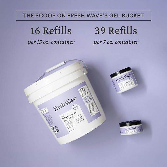 Odor Removing Gel Bucket, 15.5 lb. (248 oz.) | Lavender Scent Refill | Odor Absorbers for Home | Safer Odor Relief |