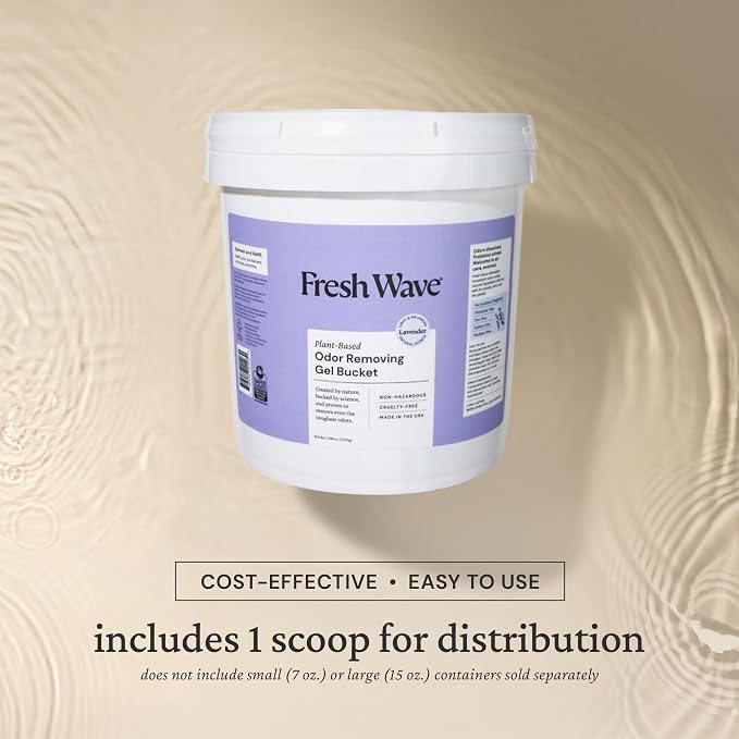 Odor Removing Gel Bucket, 15.5 lb. (248 oz.) | Lavender Scent Refill | Odor Absorbers for Home | Safer Odor Relief |