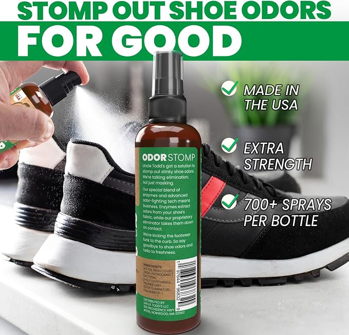 Odor Stomp Shoe Deodorizer 2-Pack Mountain Fresh- Proven & Powerful Enzyme Shoe Spray for Odor Elimination in All, alternate