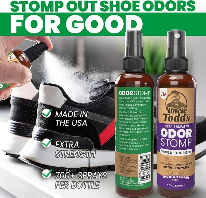 Odor Stomp Shoe Deodorizer 2-Pack - Proven & Powerful Enzyme Shoe Spray for Odor Elimination in All Footwear, alternate