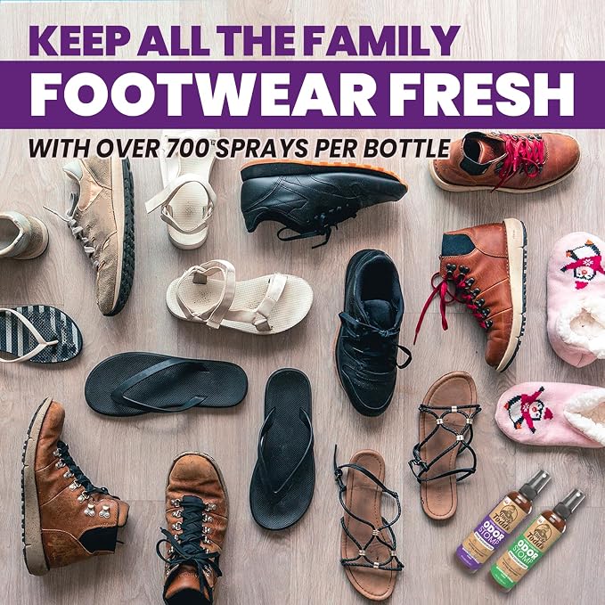 Odor Stomp Shoe Deodorizer 2-Pack - Proven & Powerful Enzyme Shoe Spray for Odor Elimination in All Footwear, alternate