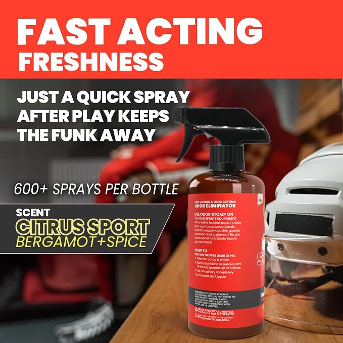Odor Stomp Sports Equipment Odor Eliminator Spray - Extra Strength Enzyme-Powered Deodorizer for Football, alternate product