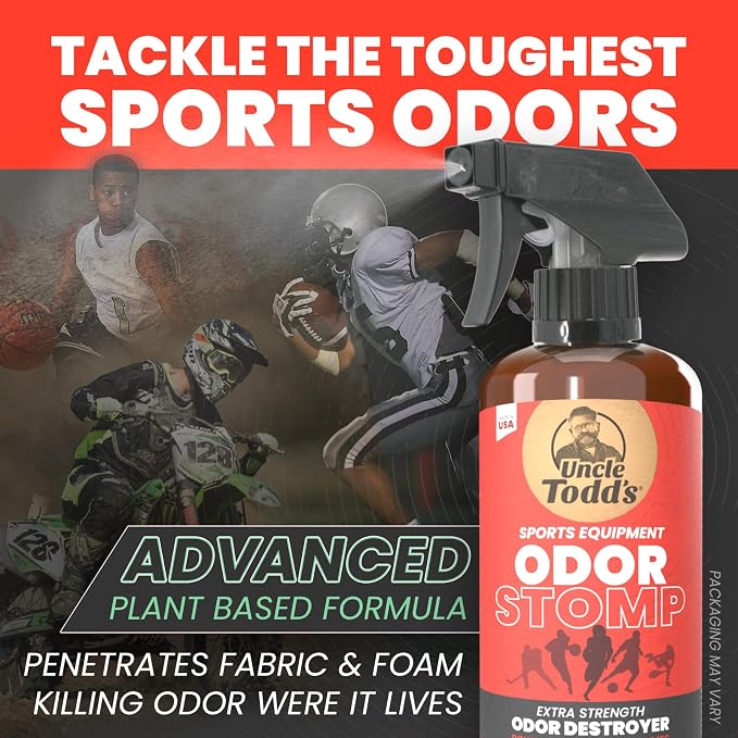 Odor Stomp Sports Equipment Odor Eliminator Spray - Extra Strength Enzyme-Powered Deodorizer for Football, alternate product