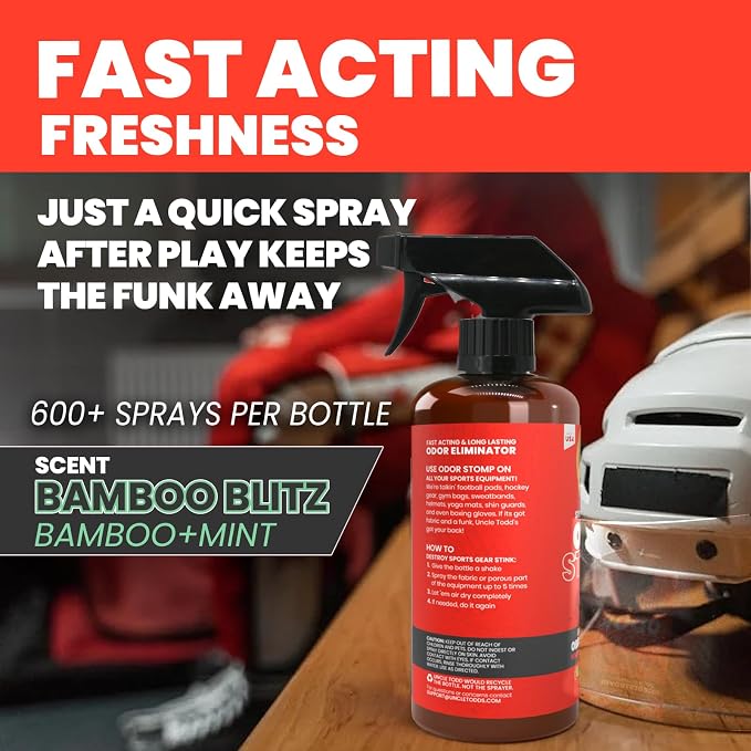 Odor Stomp Sports Equipment Odor Eliminator Spray - Extra Strength Enzyme-Powered Deodorizer for Football, alternate product