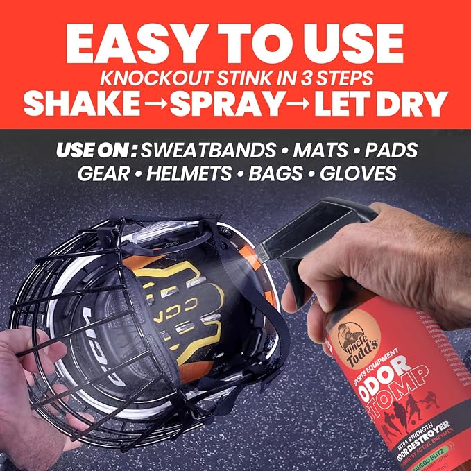 Odor Stomp Sports Equipment Odor Eliminator Spray - Extra Strength Enzyme-Powered Deodorizer for Football, alternate product