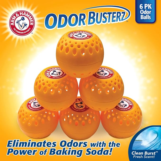OdorBusterz® Odor Eliminator Balls, Clean Burst, 6 Count – Baking Soda Odor Control for Closets, Drawers, alternate product