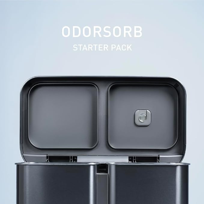 Odorsorb Pod Starter Pack – Natural Plant-Based, Fragrance-Free Trash Can Odor Eliminator for Trash Cans, Odor Control System
