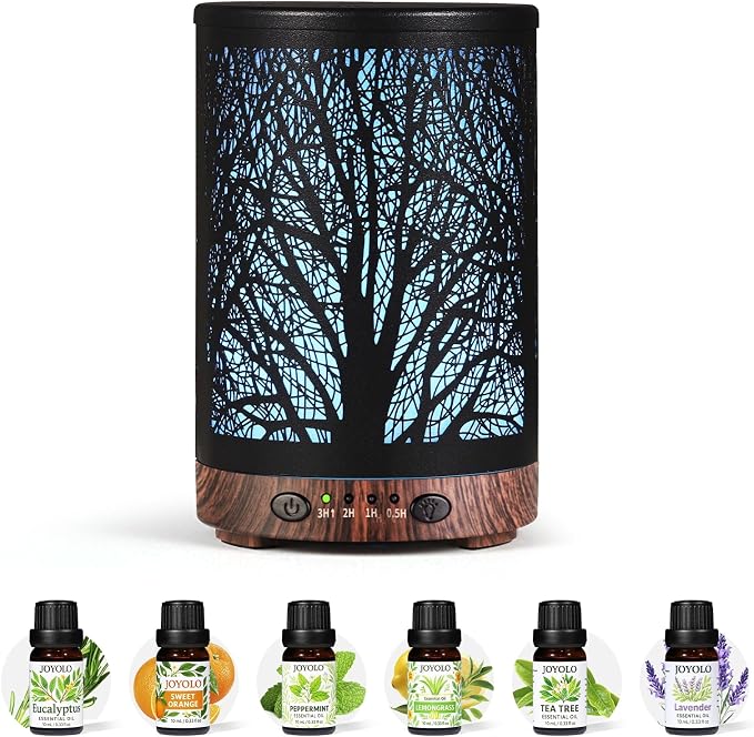 Oil Diffuser with Essential Oils Set, Aromatherapy Diffuser with 7 Color Lights and Auto Shut-Off, product image