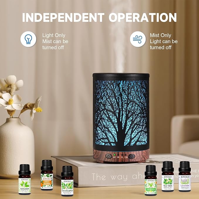Oil Diffuser with Essential Oils Set, Aromatherapy Diffuser with 7 Color Lights and Auto Shut-Off, alternate product view 2