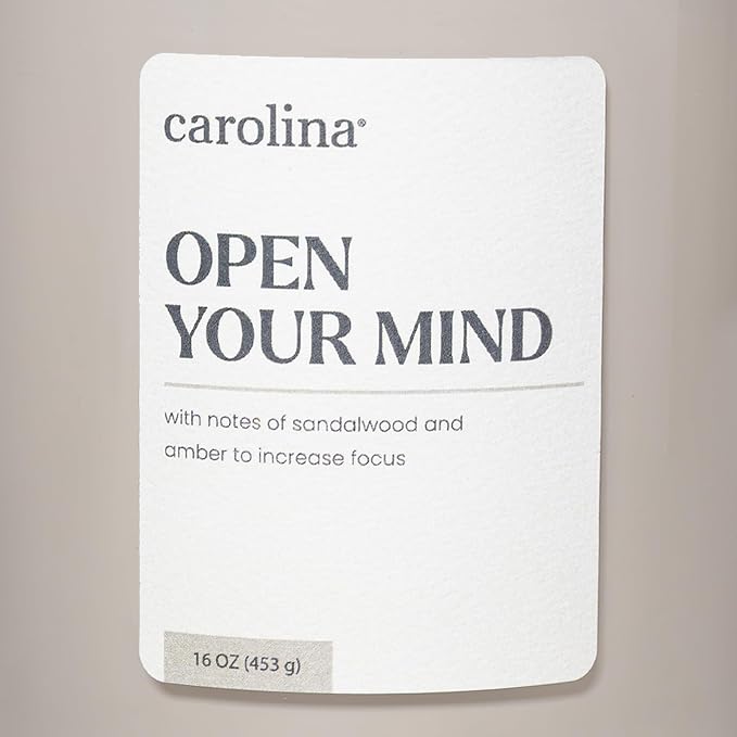 Open Your Mind Scented Candle, 16 oz Sandalwood & Amber Scented, 2 Wick comfort Relaxing Candle, 60H Burn Time, alternate